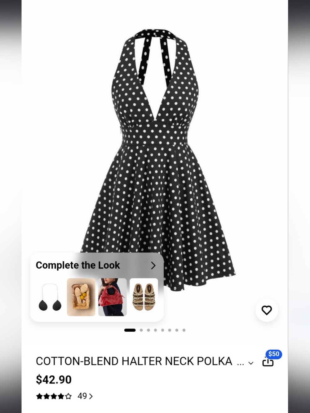 Cider XL Black and White Polka Dot Dress